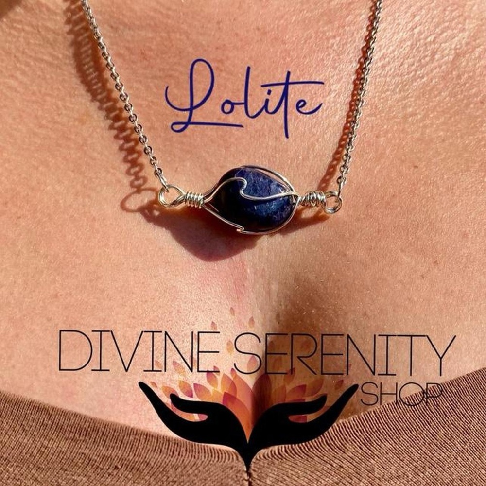 Lolite Crystal Silver Necklace